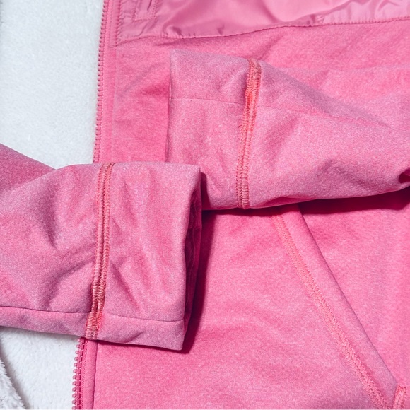 Lands End Salmon Hooded Fleece Jacket Full Zip Size XL - Picture 6 of 9